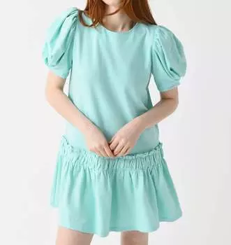 Мини-платье с рукавами-фонариками цвета мяты English Factory, цвет mint