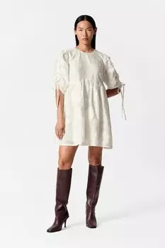 Мини-Платье с рукавами-фонариками & Other Stories, белый