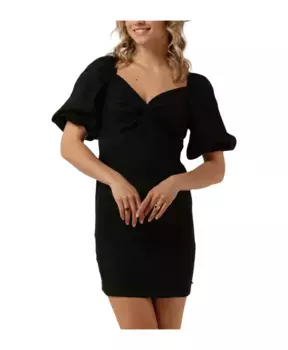 Мини Платье S с рукавами из английской вышивки Scotch & Soda, черный