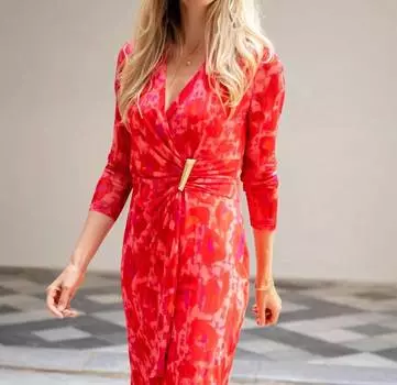 Мини-платье с сетчатым принтом и анималистичным принтом ESQUALO, цвет print