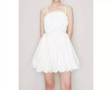 Мини-платье с юбкой-баллоном Bianca белого цвета INA Fashion