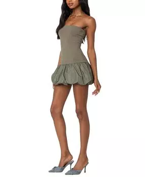 Мини-платье с юбкой-пузырьком и рубчиком Edikted, зеленый