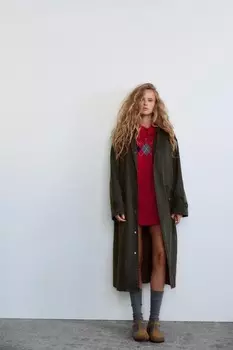 Мини-платье с узором «бриллианты» ZARA, красный