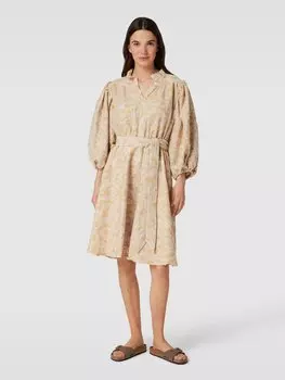 Мини-платье с узором по всей поверхности, модель «МАГАНА» MOS MOSH, бежевый