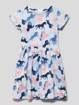 Мини-платье с узором по всей поверхности Happy Girls, синий