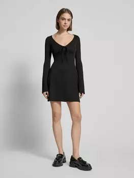 Мини-платье с V-образным вырезом Review, черный