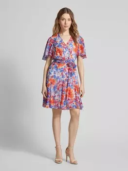 Мини-платье с V-образным вырезом Lauren Ralph Lauren, красный