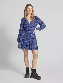 Мини-платье с V-образным вырезом модель «ANNA» Pepe Jeans, синий