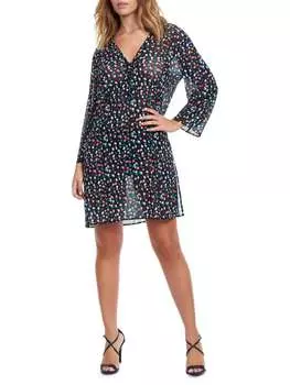 Мини-платье с v-образным вырезом и принтом Profile By Gottex Black multi
