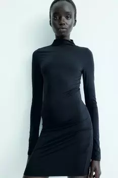 Мини-Платье с водолазкой H&M, черный