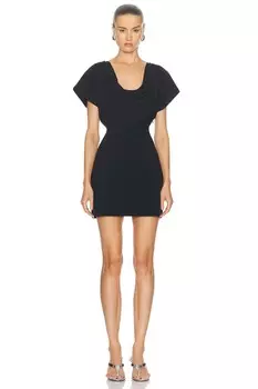 Мини-платье с воротником-хомутом Alexander Wang, черный