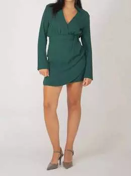Мини-платье с воротником изумрудного цвета Dex, цвет emerald