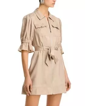 Мини-платье с воротником-молнией Holly Front Cinq Sept, коричневый/бежевый