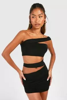Мини-платье с вырезами boohoo, черный
