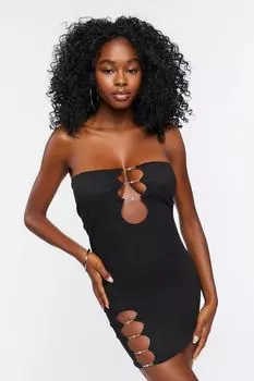 Мини-платье с вырезами Forever 21, черный