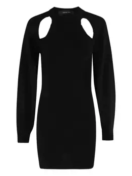 Мини-платье с вырезами и длинными рукавами Federica Tosi, черный