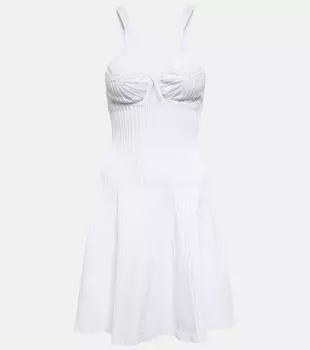 Мини-платье с вырезом халтер ALAA, белый
