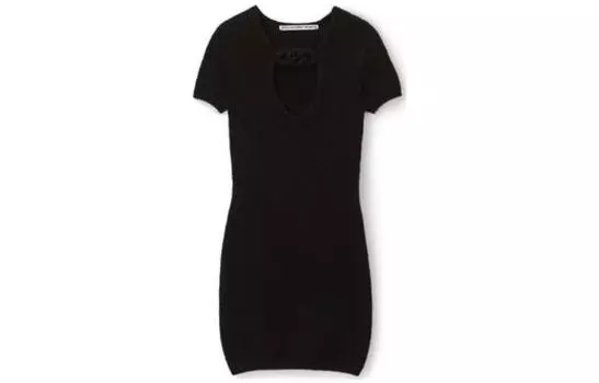 Мини-платье с вырезом по кругу Alexander Wang, черный