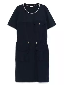 Мини-платье с вышитым логотипом LIU JO, синий