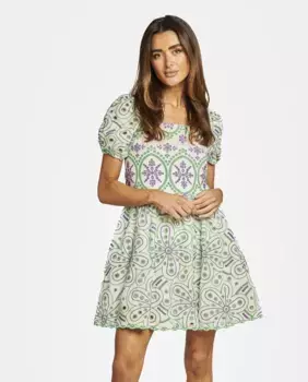 Мини-платье с вышитым узором Alma en Pena, пурпурный