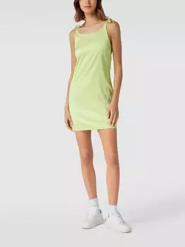 Мини-платье с вышитыми этикетками KARL KANI, светло-зеленый