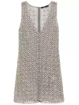 Мини-платье с вышивкой Amen, серебряный