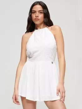 Мини-платье с вышивкой Superdry Vintage, кремовый