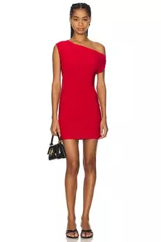 Мини-Платье с заниженной линией плеч Norma Kamali, красный