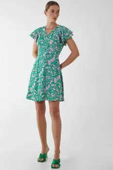 Мини-платье с запахом и рюшами Blue Vanilla, зеленый