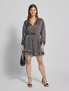 Мини-платье с запахом Mango, черный