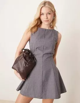 Мини-платье с застежкой на талии и деталью шва ASOS DESIGN