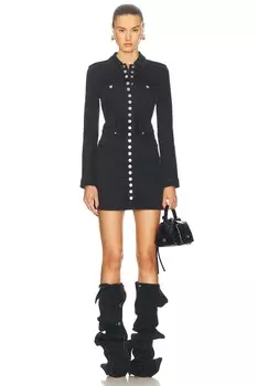 Мини-платье с застежкой спереди Alexander Wang, цвет Washed Black