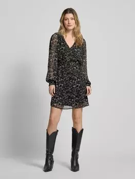 Мини-платье с завязывающимся поясом модель 'FALIA' Vila, черный