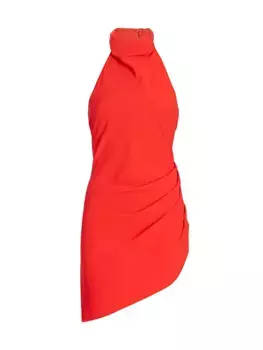 Мини-платье Samba со сборками и бретелькой на шее Amanda Uprichard, малиновый