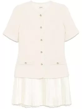 Мини-платье SANDRO из твида, белый