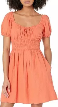 Мини-платье Serenica Sophia с короткими рукавами - Добби Madewell, цвет Classic Coral