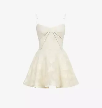 Мини-Платье Serenita из жаккардовой ткани с цветочным узором House Of Cb, бежевый