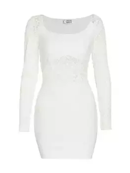 Мини-платье SIMKHAI x Wolford с кружевными вставками Wolford, экрю