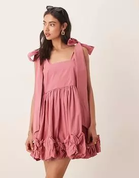 Мини-платье Sister Jane Magnolia с оборками розового цвета