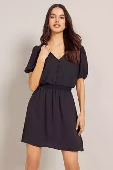 Мини-платье со рюшами и короткими рукавами Friends Like These, черный