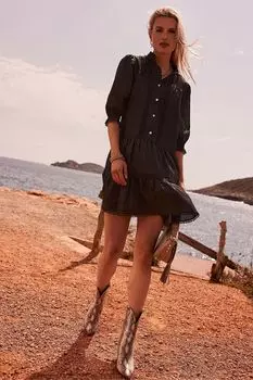 Мини-платье со складками Mint Velvet, черный