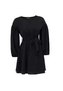 Мини-Платье со стильными рукавами-фонариками Freshlions, черный