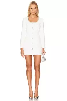 Мини-Платье со стразами Self-Portrait, белый