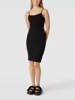 Мини-платье со структурированным узором Calvin Klein Jeans, черный