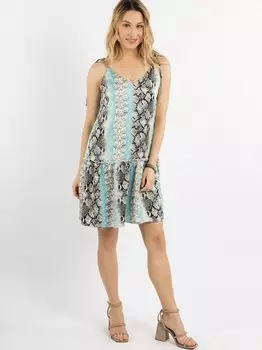 Мини-Платье со змеиным принтом Izia, мультиколор