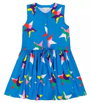 Мини-платье со звездами Stella McCartney Kids, синий