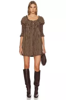 Мини-Платье со звездным принтом Free People, черный