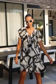 Мини-Платье Spark с многослойной юбкой и абстрактным принтом Religion, белый