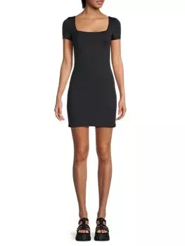 Мини-платье Stacy с квадратным вырезом Rd Style, черный