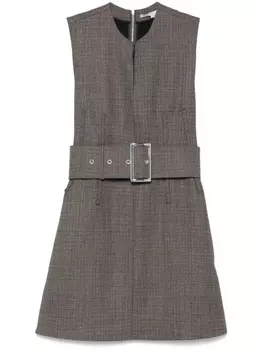 Мини-платье Stella McCartney в ломаную клетку, серый